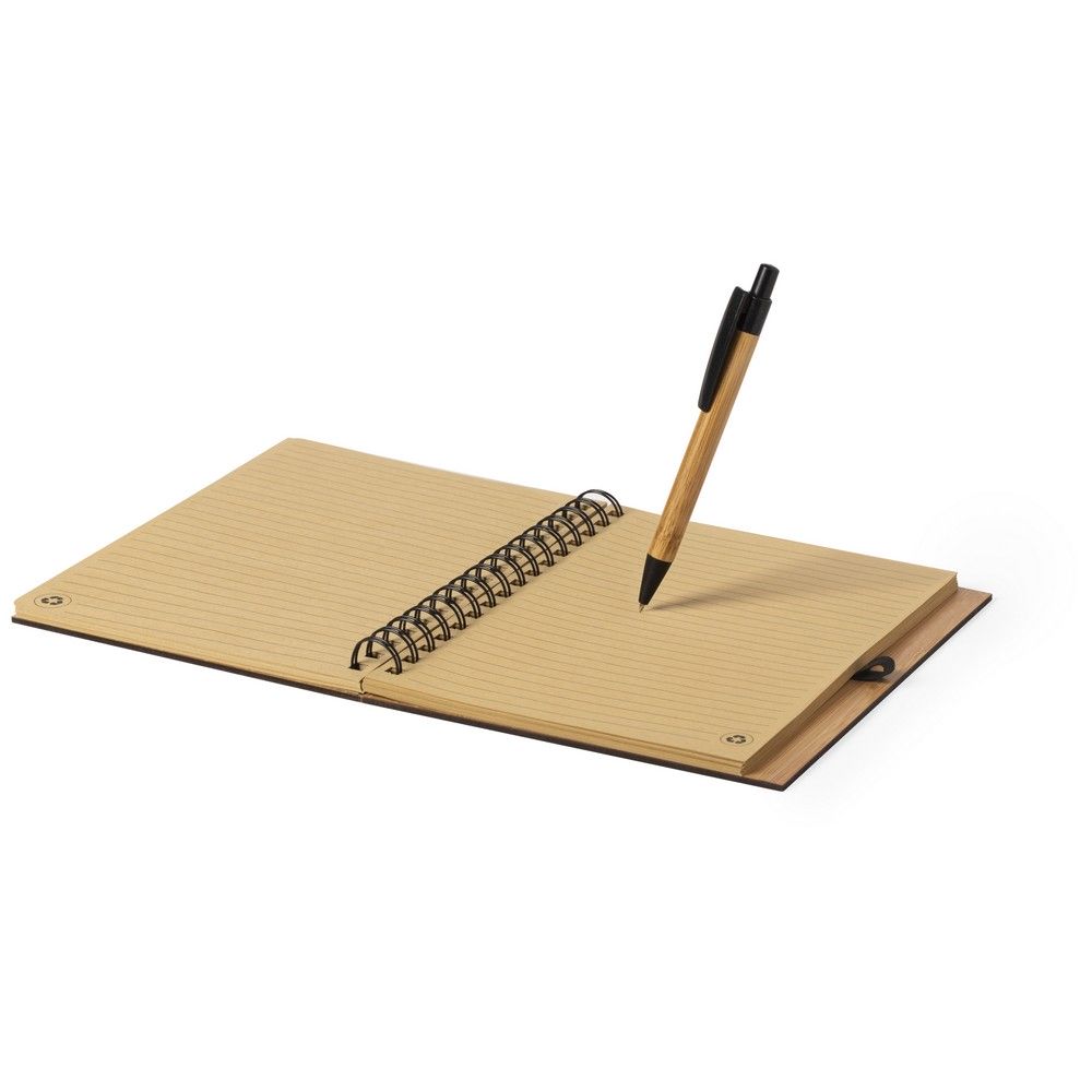 Bambusowy notatnik A5, długopis